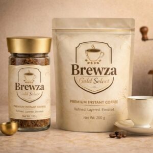 Brewza Gold Select best instant coffee jar & pouch combo with rich aroma and smooth flavour
